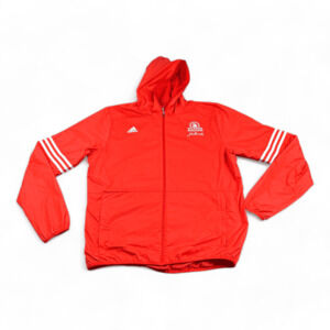 Adidas Boston Marathon Jacket Adult LARGE Orange White Hooded Windbreaker 2019